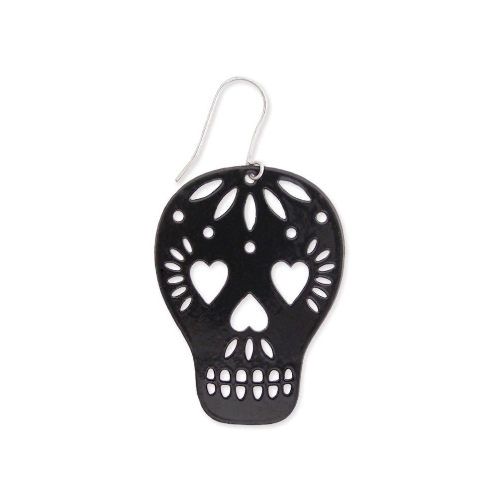 ZAD | Black Enamel Skull - Earrings | E3557