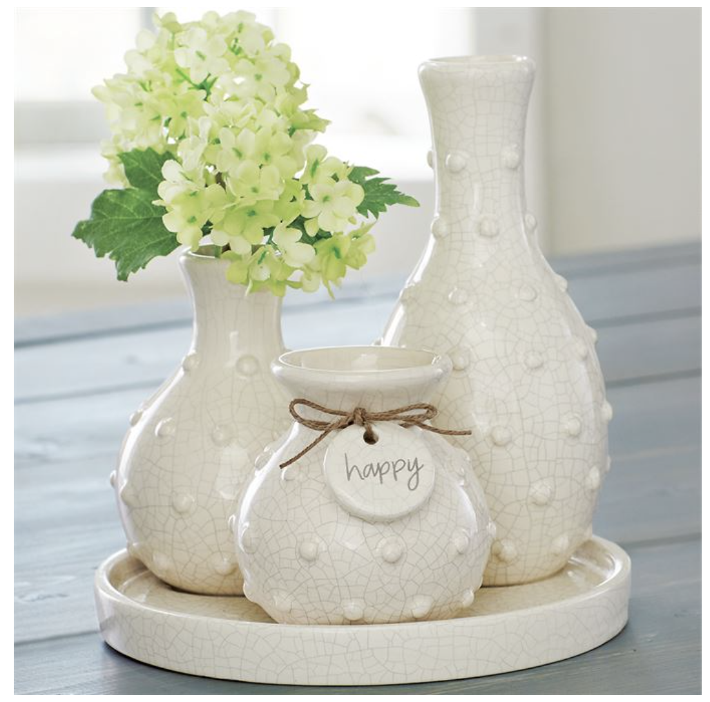 Beaded Multi Bud Vases Tray