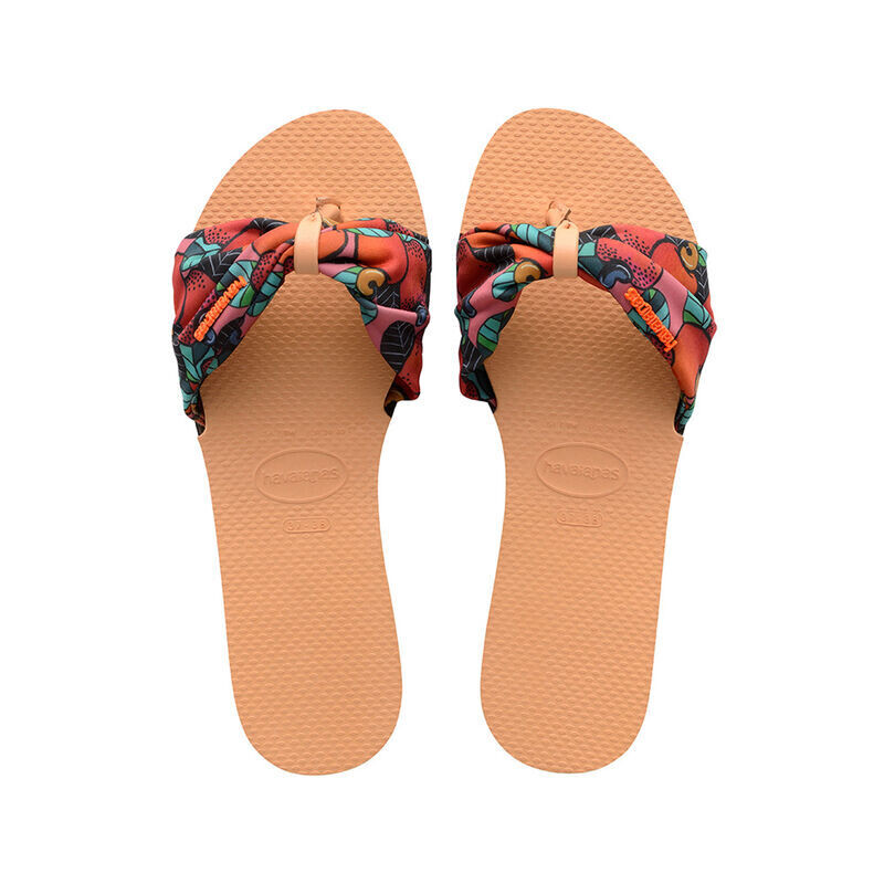 peach flip flops