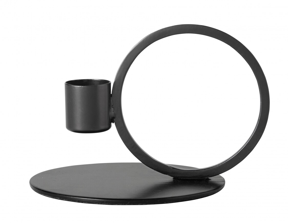 Candle Holder, Circle, Black Finish