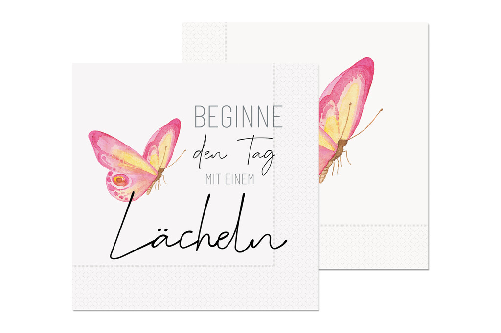 Beginne Jeden Tag Mit Einem Lächeln Sprüche LaVida Serviette "Beginne den Tag mit einem Lächeln" 33 x 33 cm