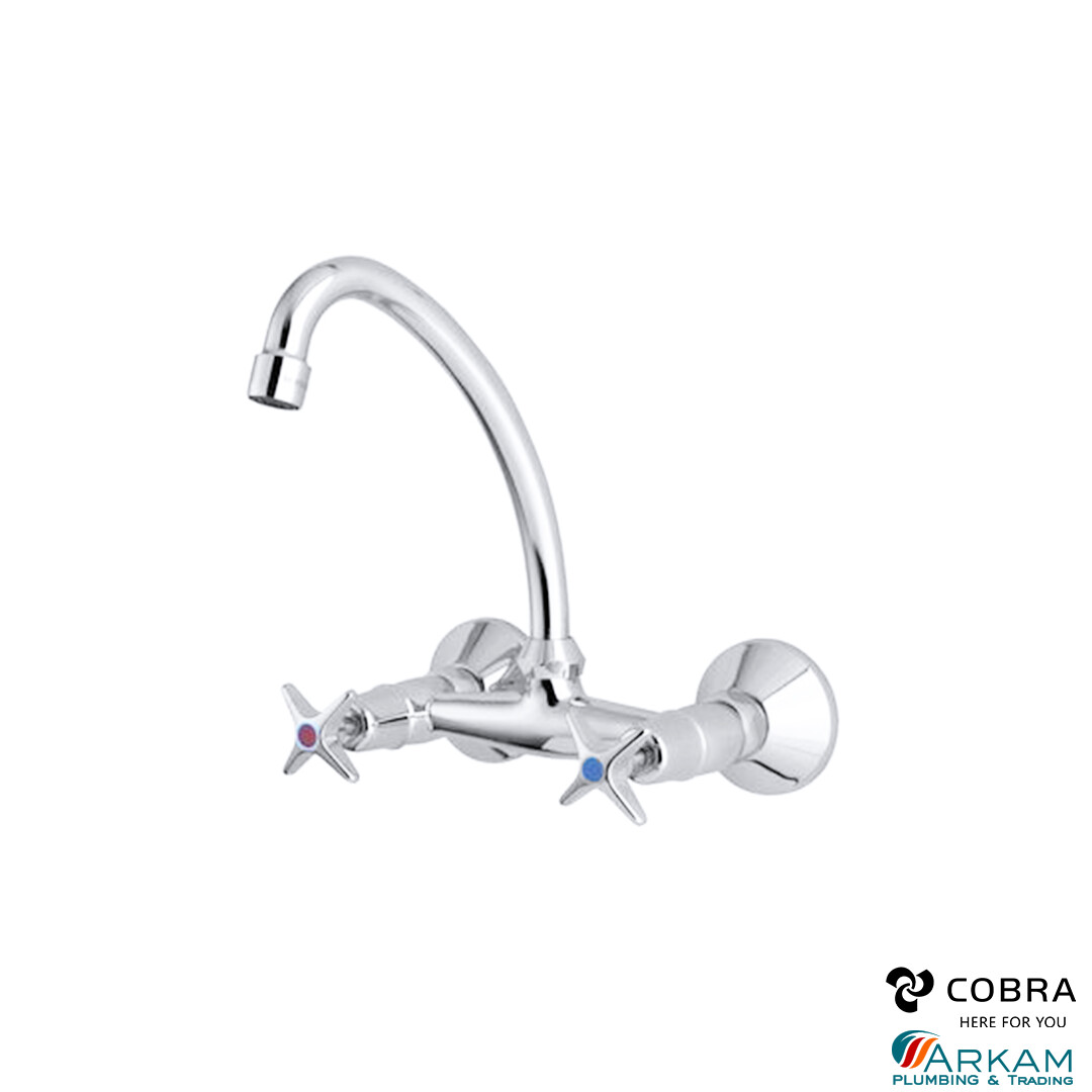 Cobra Star Taps WallType Twohandle Sink Mixer 266WT LP 12CP
