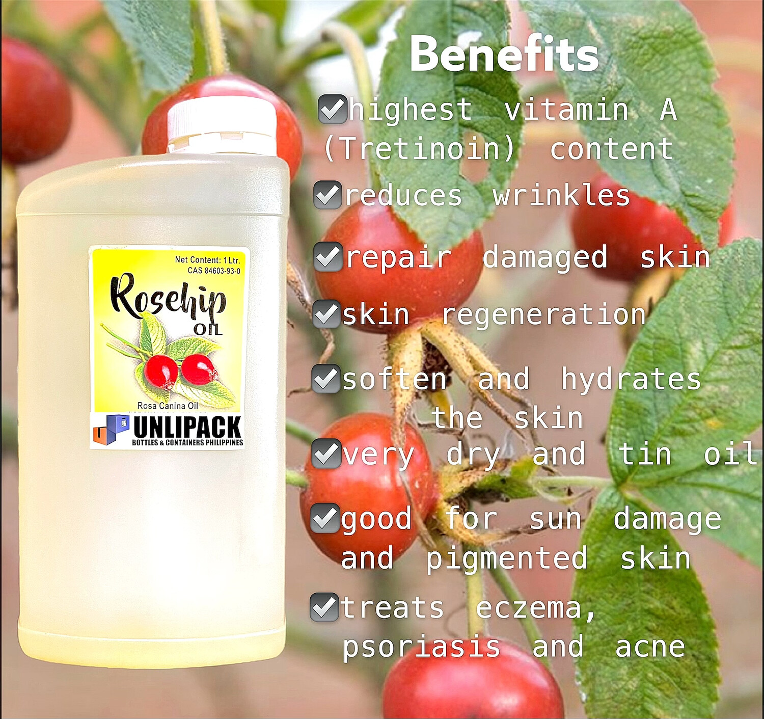 1 Liter Rosehip Oil