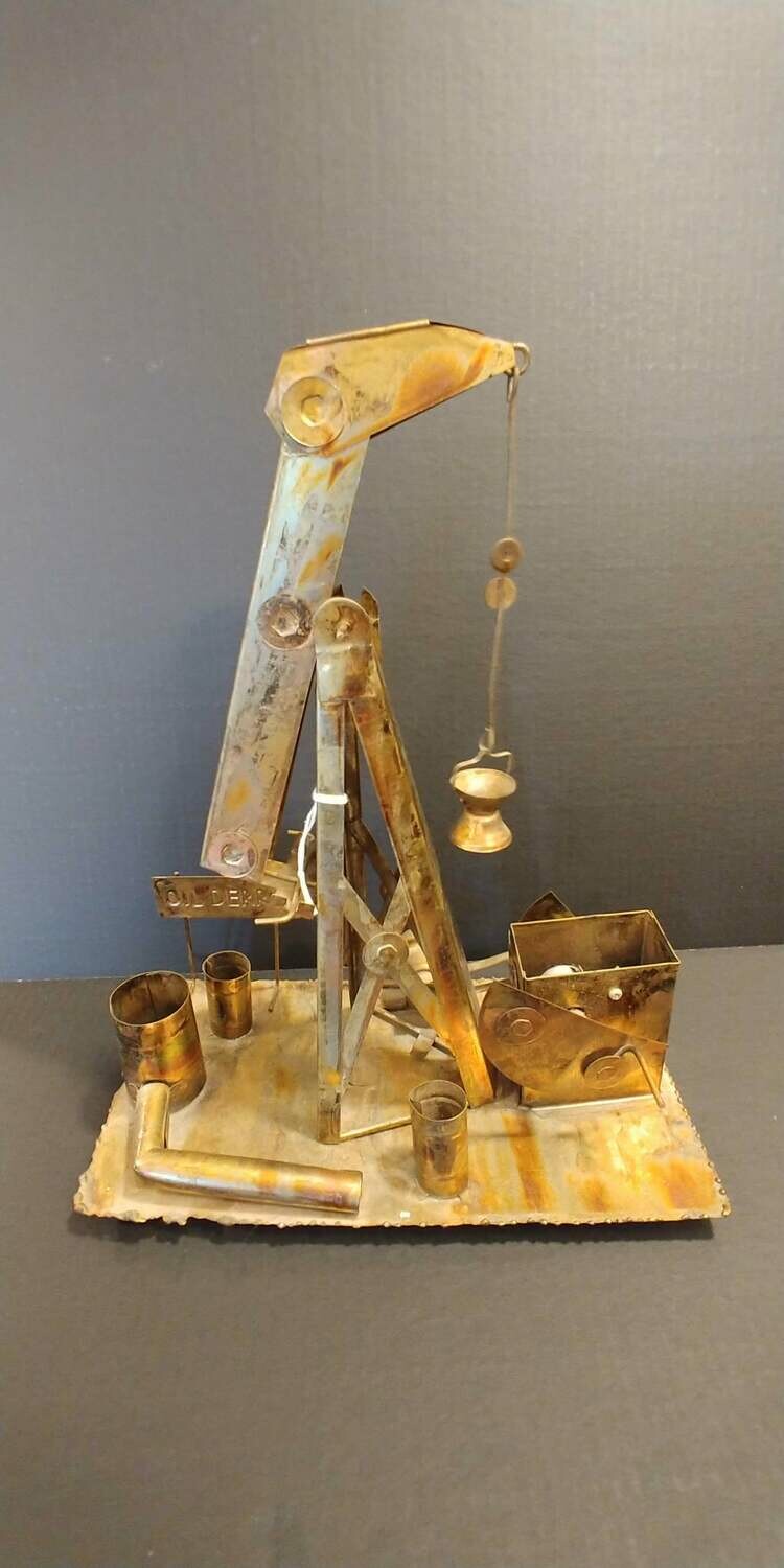 Oil rig metal decoration