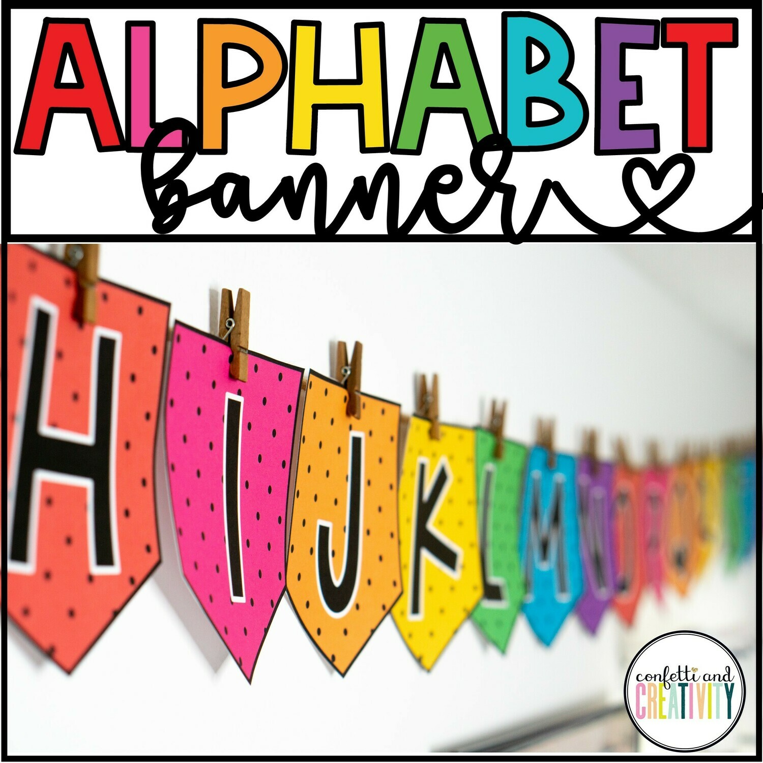 Bright Vintage Vibes Alphabet Banner