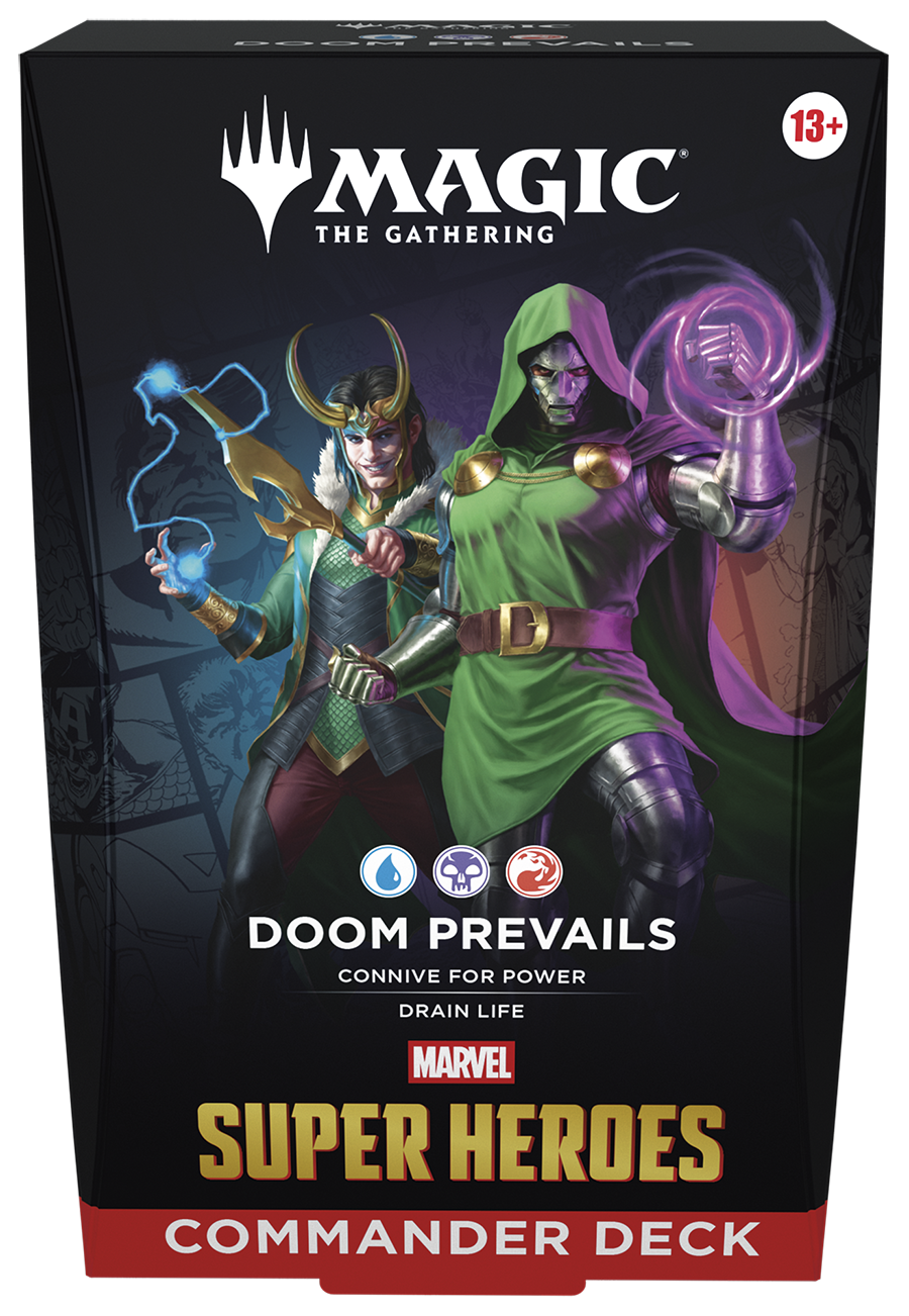 MTG Marvel Super Heroes: Commander Deck - Doom Prevails Blu,Blk,Rd (Preorder Special for 6/19/26)