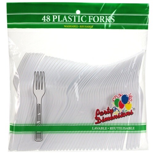 48 Plastic Forks White
