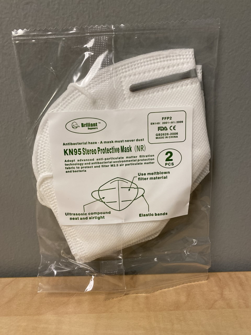 Face Mask KN95 Packs of 2