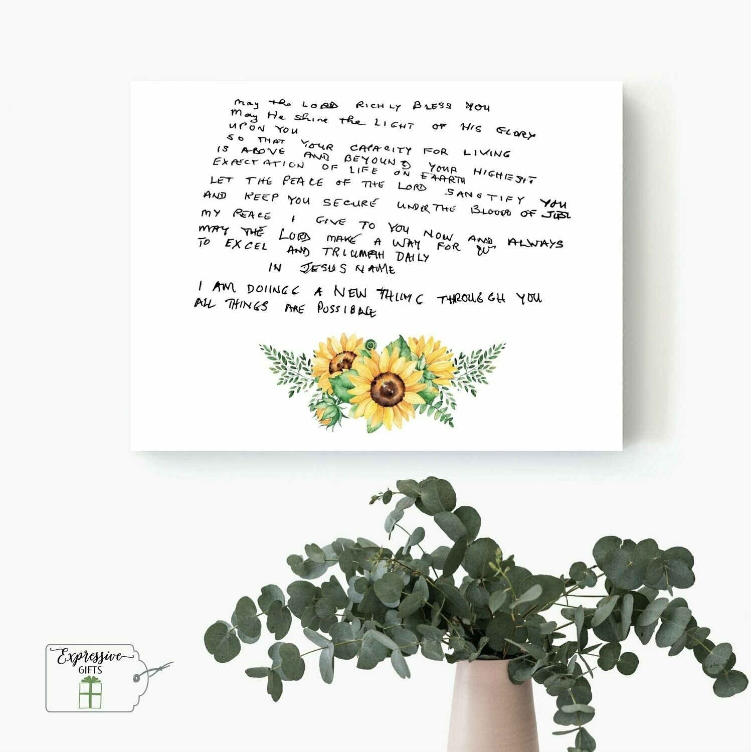 Handwriting wall canvas