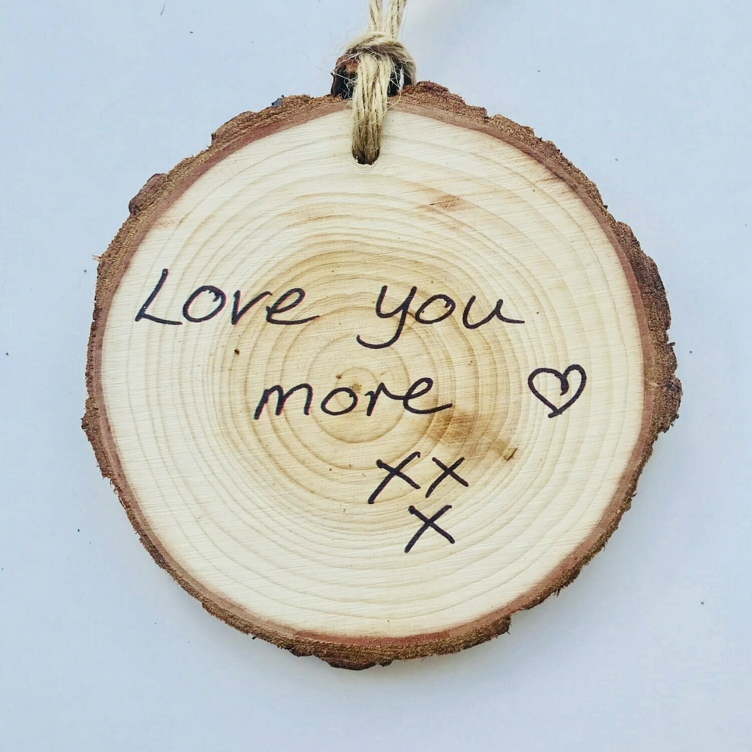Actual handwriting rustic wood slice decoration
