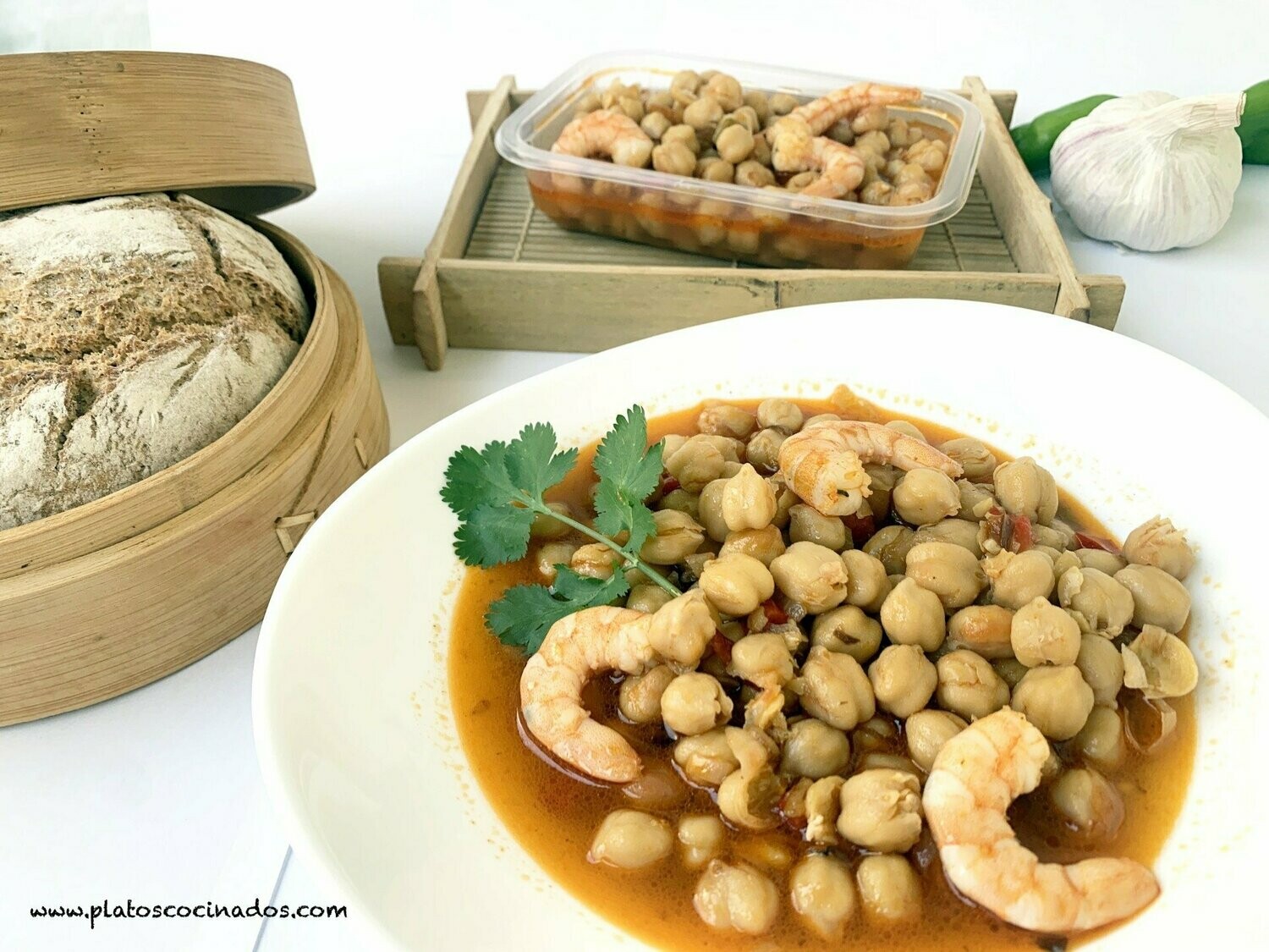 Garbanzos con Langostinos
