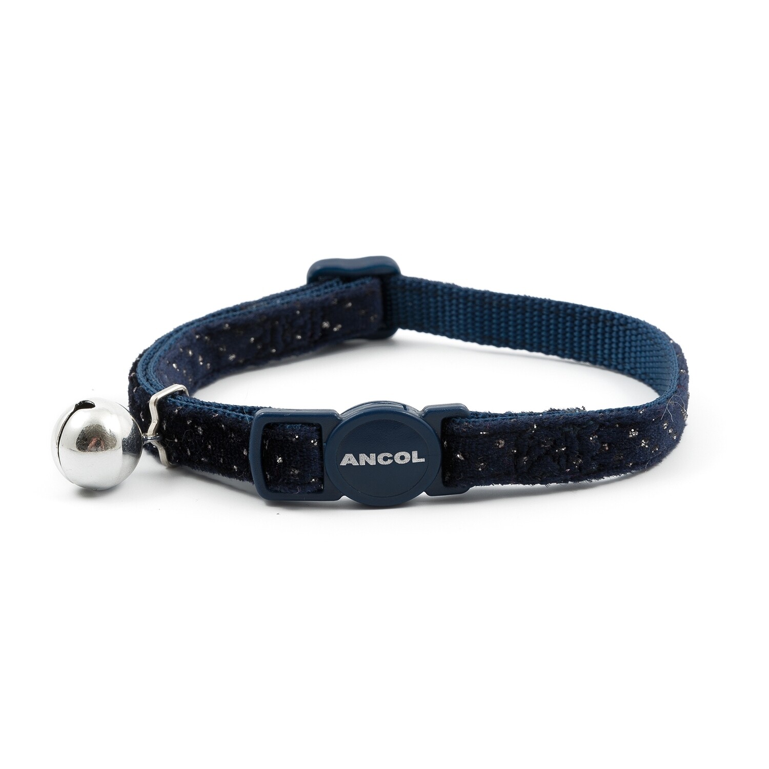 Ancol Velvet Sparkle Safety Cat Collar, Navy