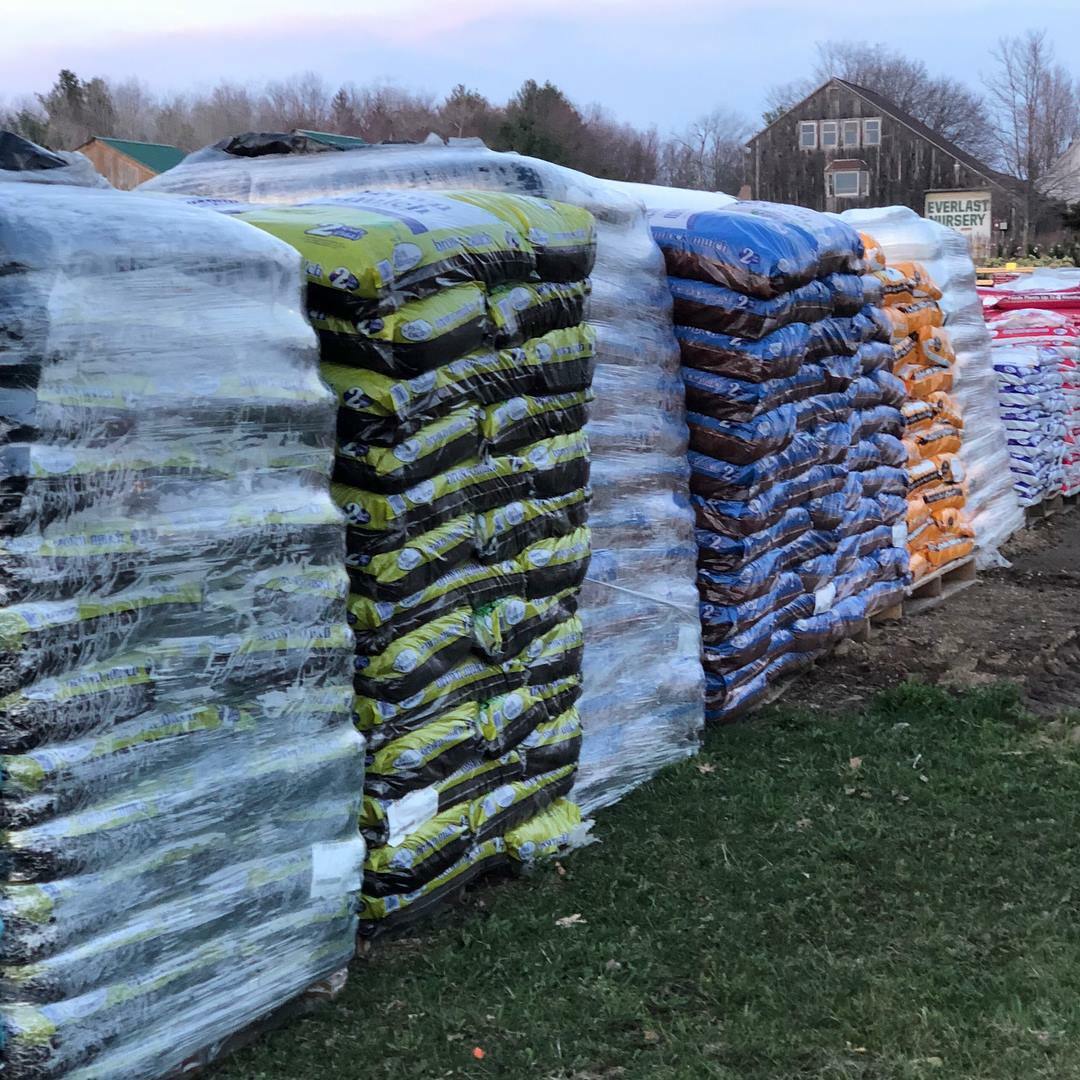 Bagged mulch, soils and more