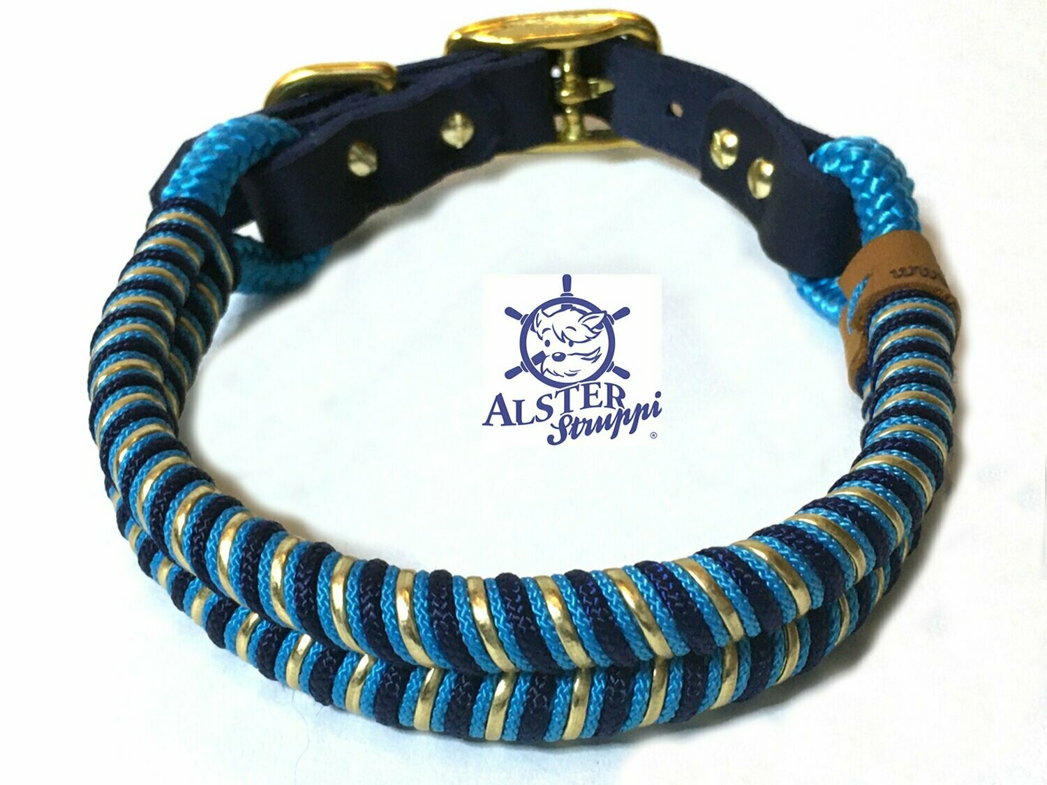Verstellbares Hundehalsband, Türkis/schwarz, Größe S (24-38 Cm) - Mit Reflektierendem Rand & Atmungsaktivem Mesh