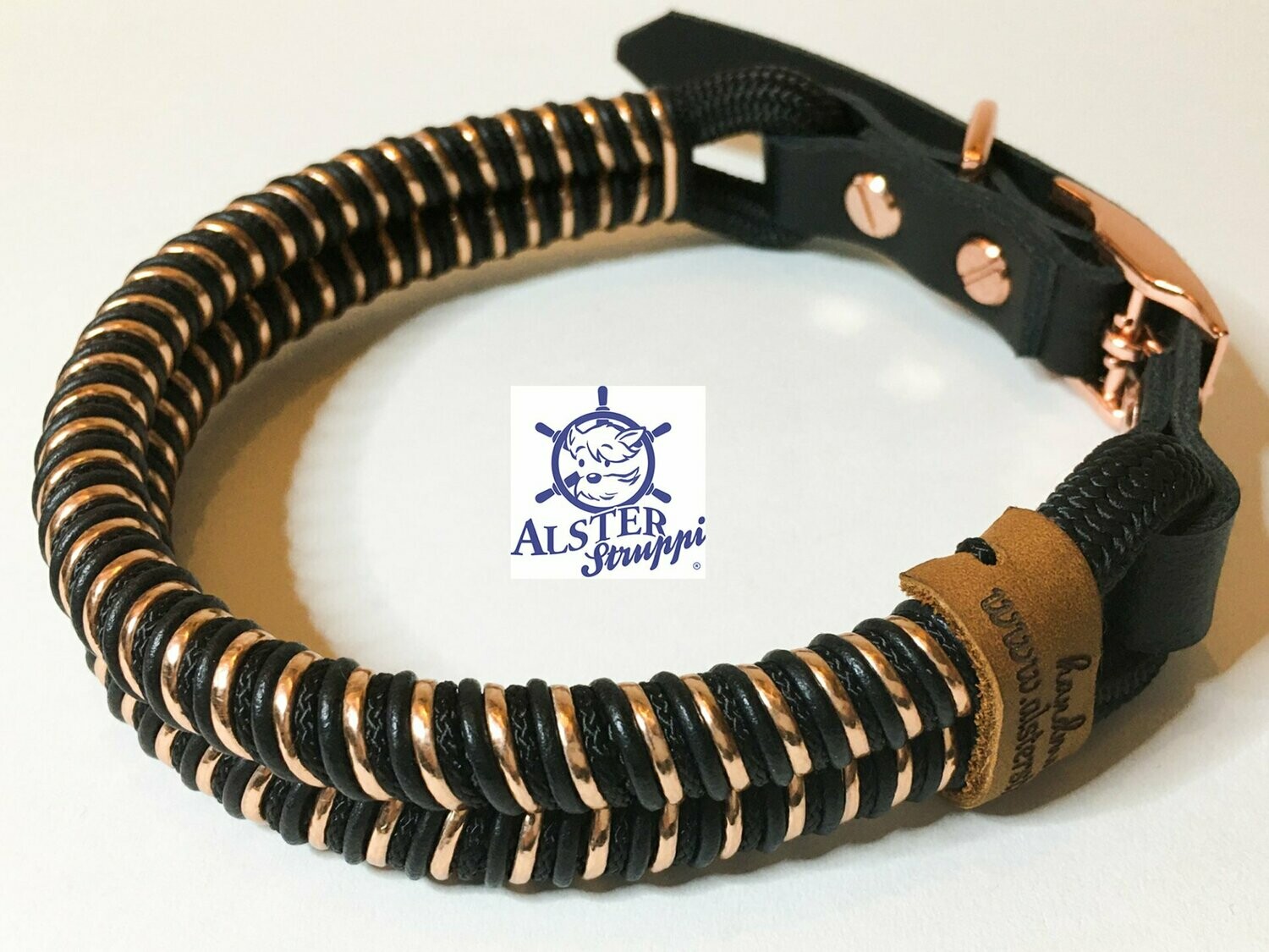 CHALLENGER Hundehalsband Aus Echtleder Mit Blumenmuster – Gepolstert, Größe M (43,3–53,3 Cm), 3,8 Cm Breit