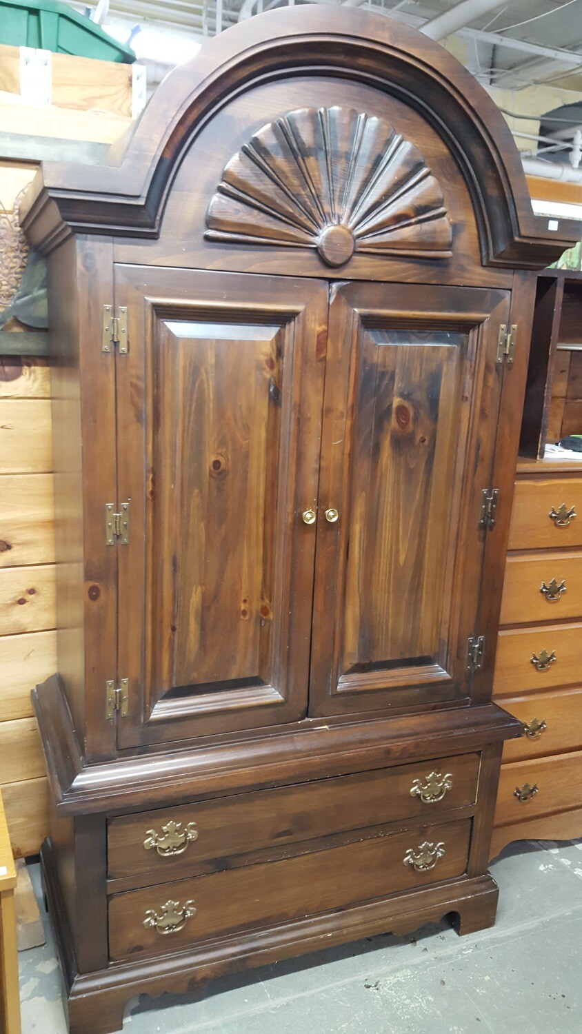 Dark Pine Bedroom Armoire (B)