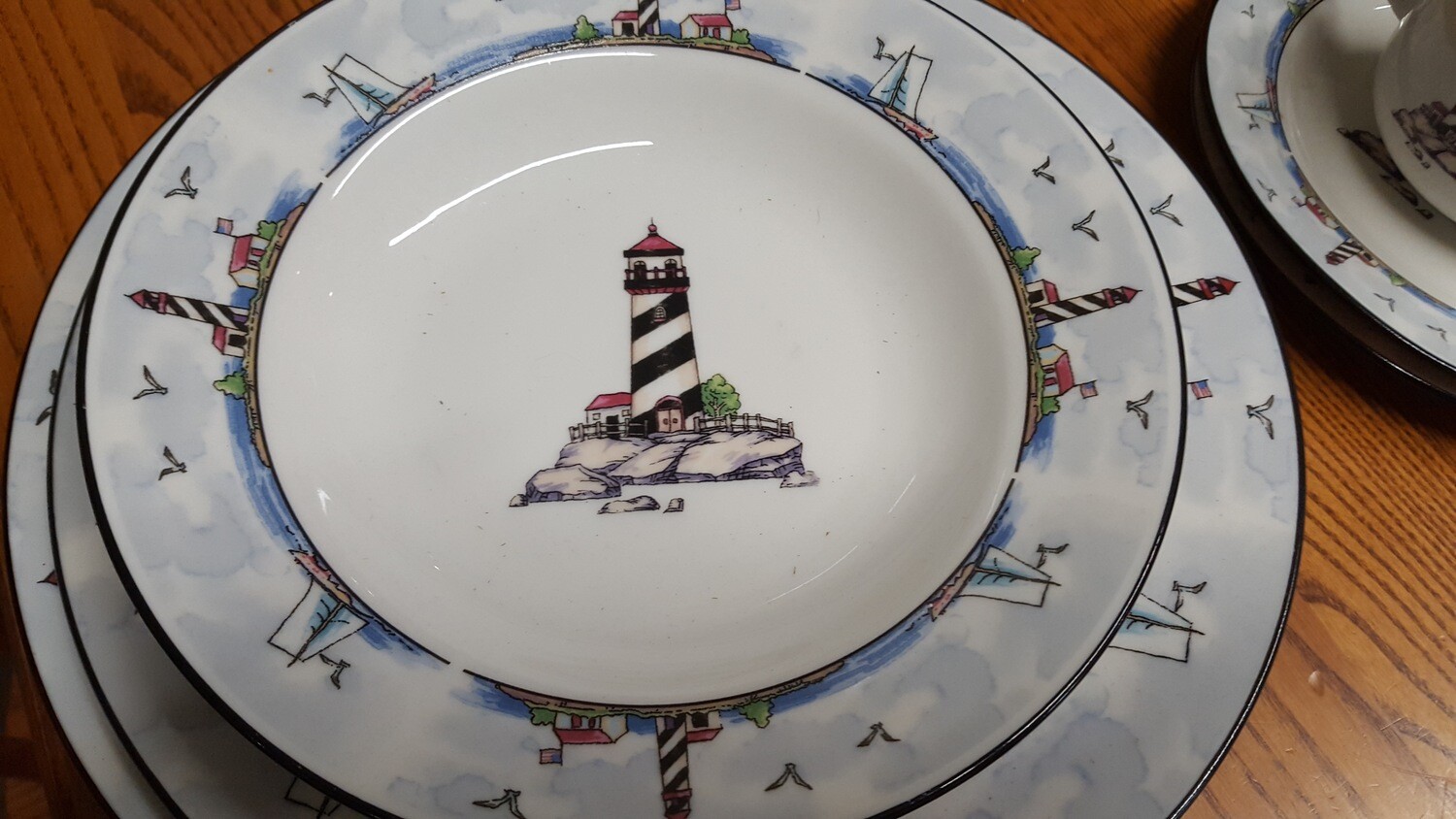 Coastal Lighthouse Dishes (B)