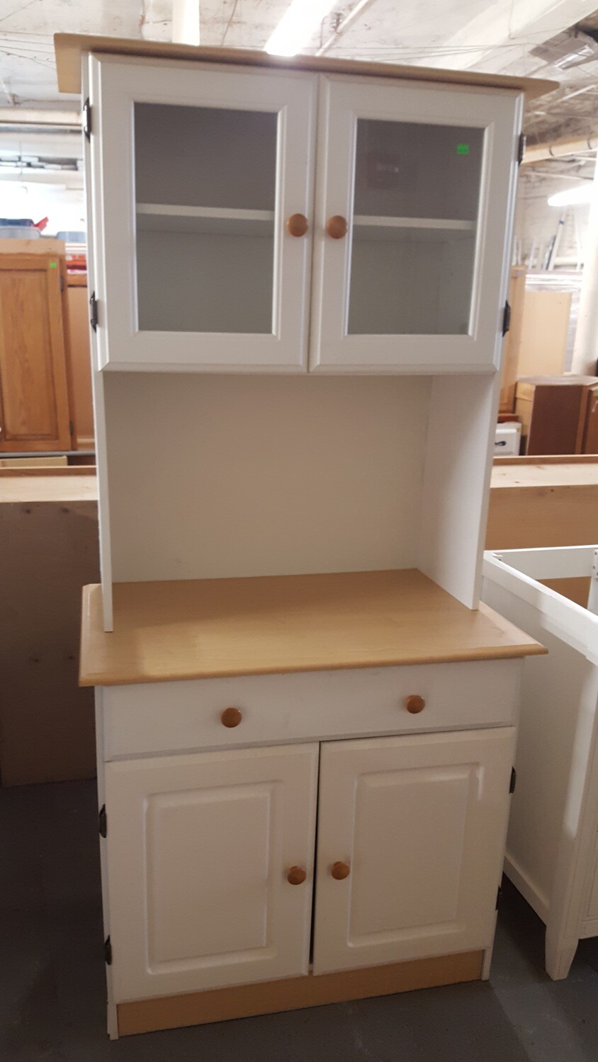Narrow White Kitchen Hutch (G)