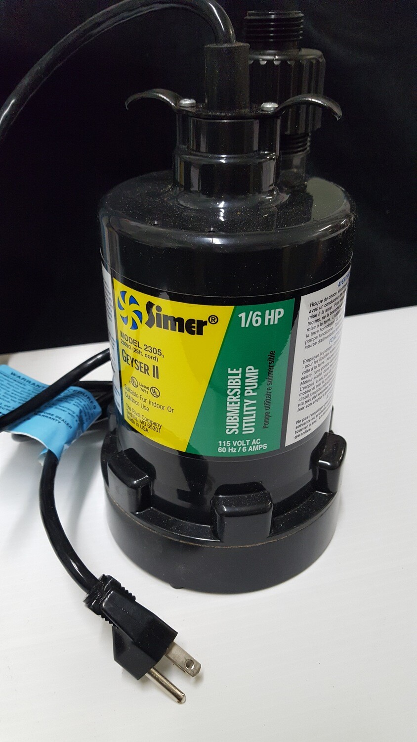 Simer Submersible Utility Pump NEW (w)