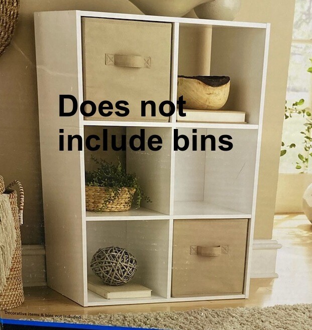 Mainstays 6Cube Organizer, white, new 2314