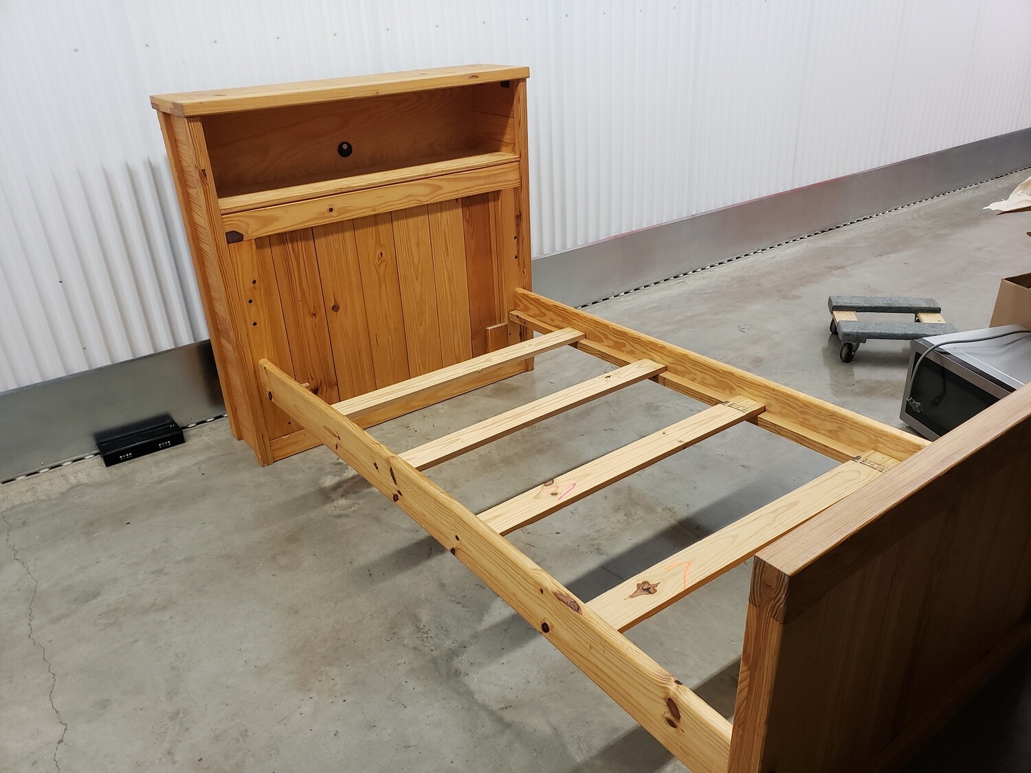 Twin Pine Bed, bookcase headboard 2213