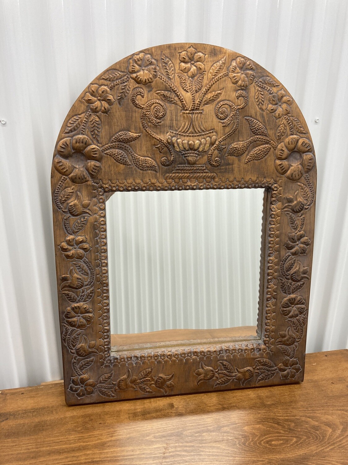 Mirror Ornate Carved Faux Wood Frame 2314
