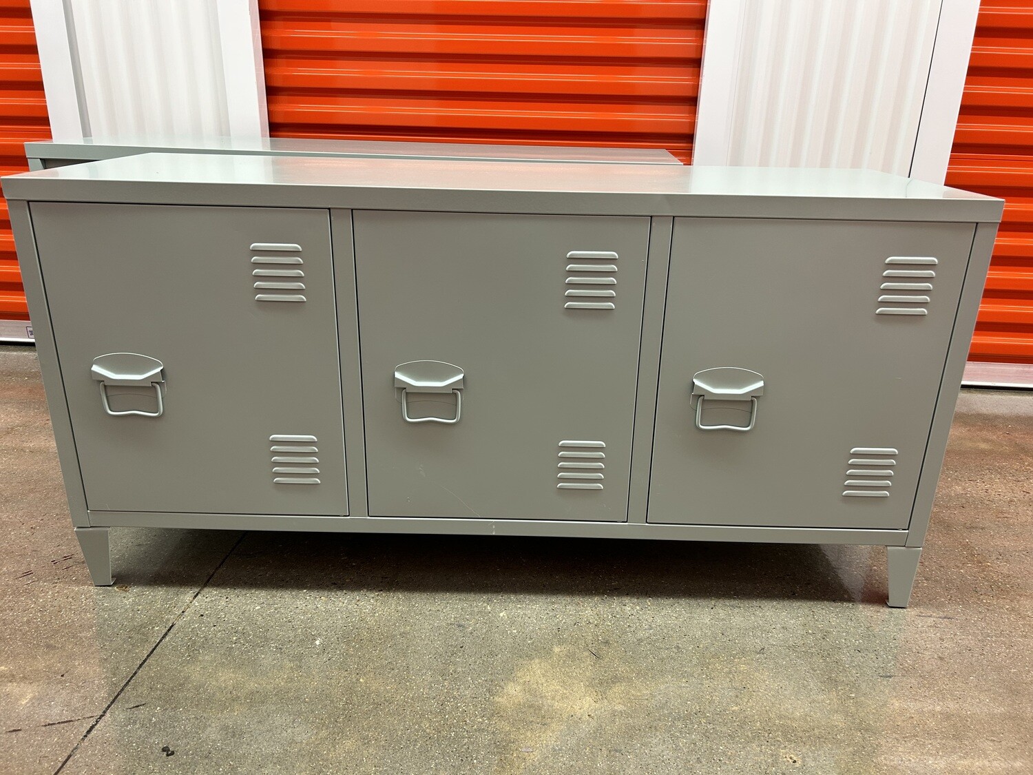 Metal "Locker" TV Stand, mint green 1048