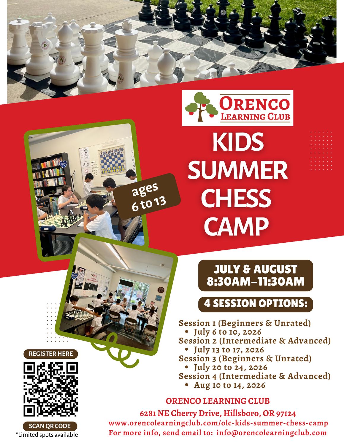 OLC Kids Summer Chess Camp (Members Only)