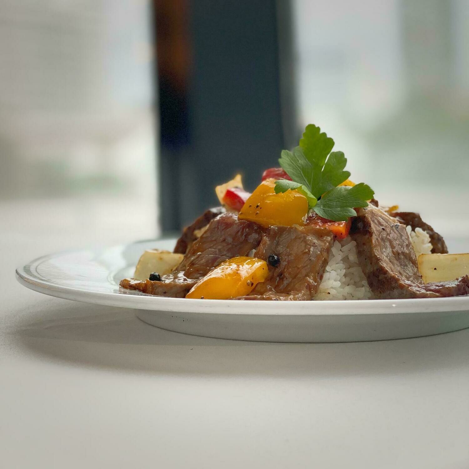 Black Pepper Beef Rice