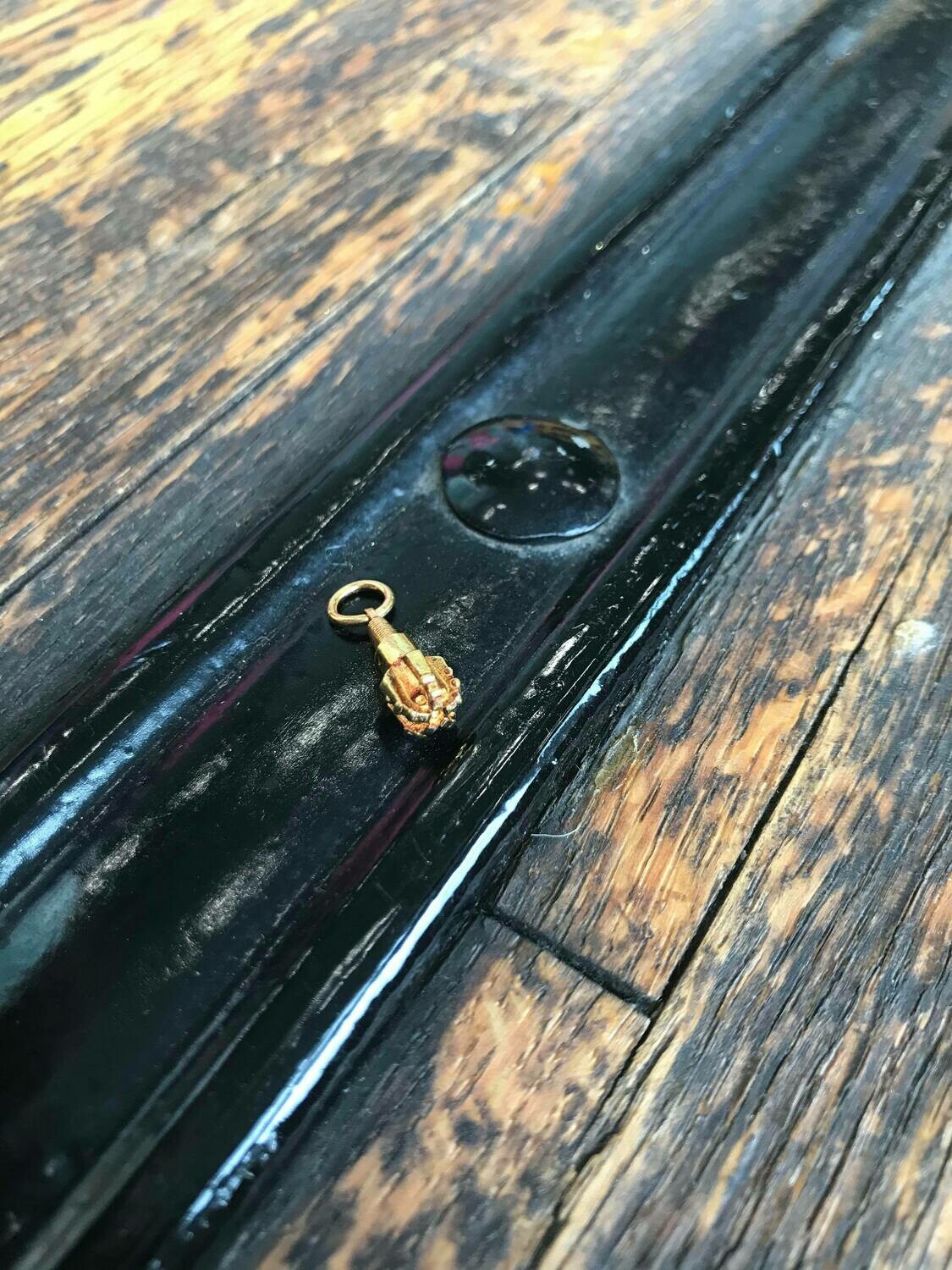 Small Drill Bit Pendant Gold Plated Sterling Silver