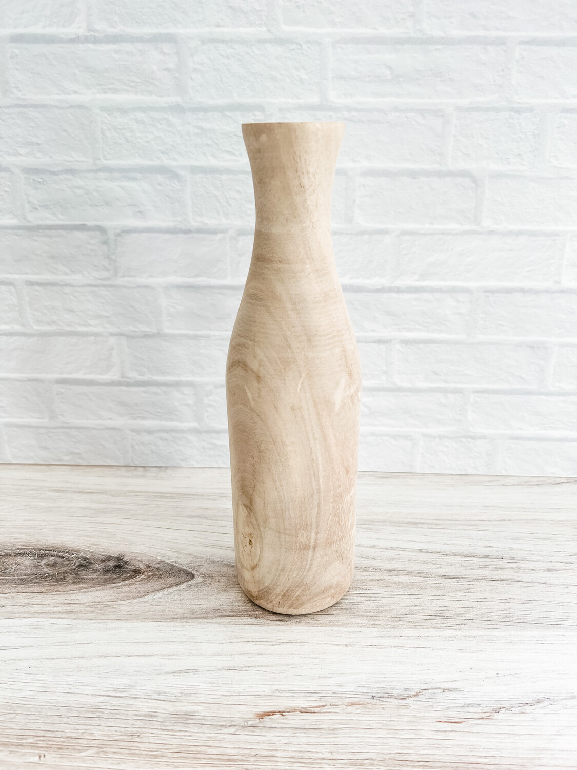 Tall Wood Vase