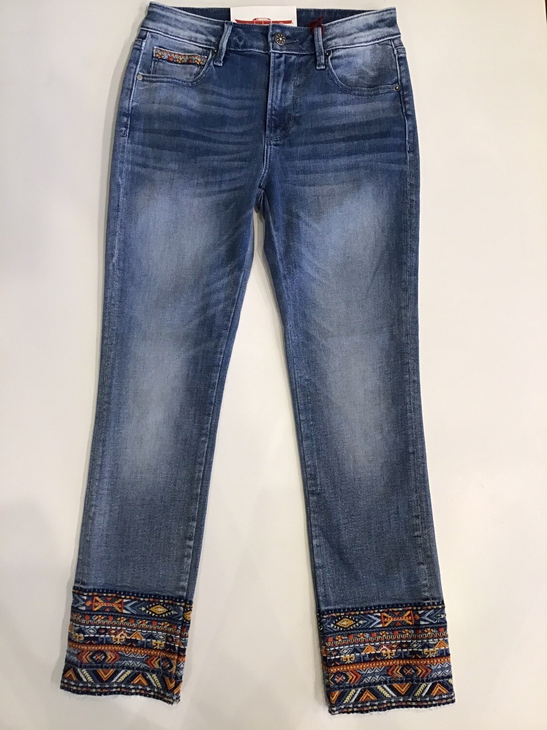 Aztec Embroidered Cuff Jean