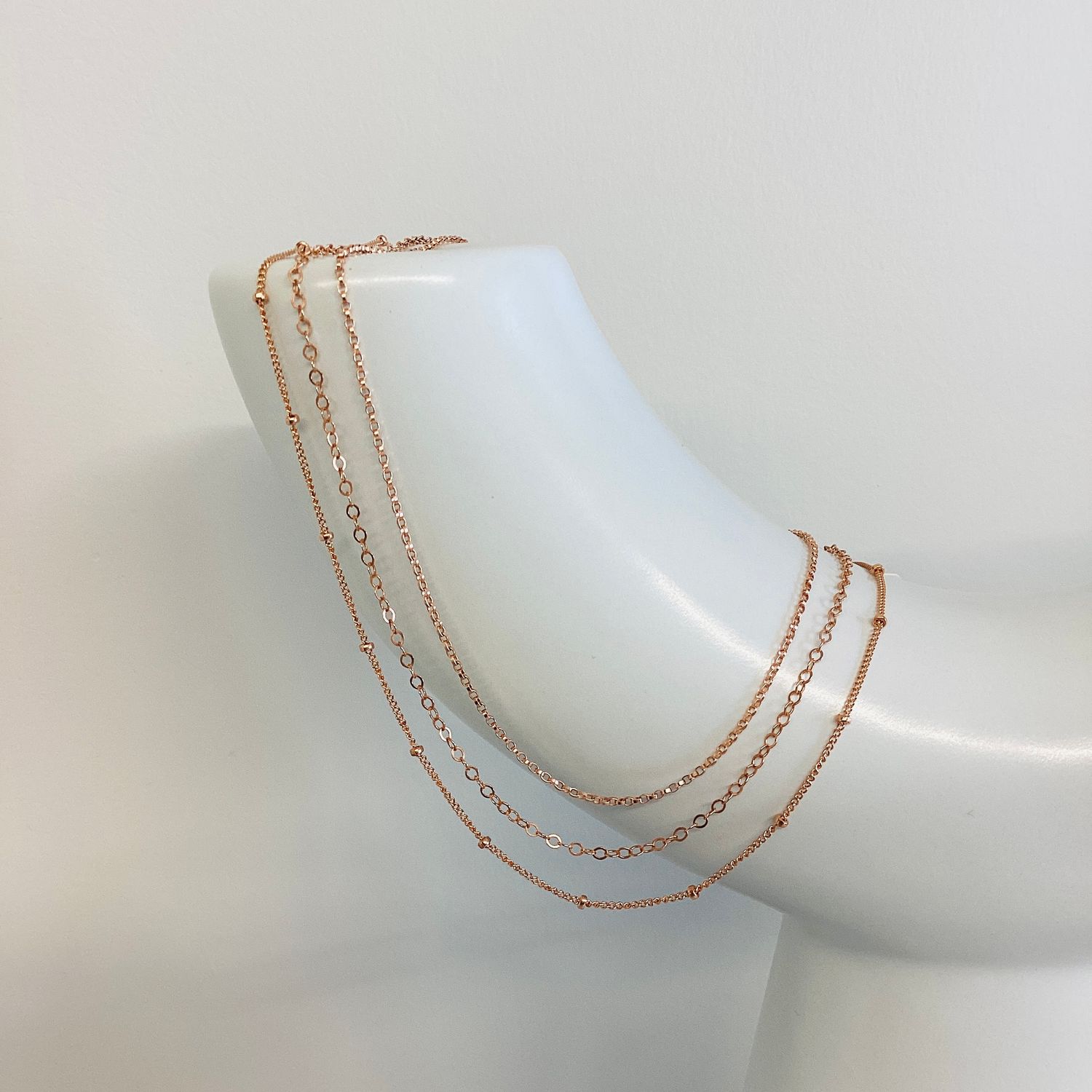 My 3 + b Rose Gold Necklaces