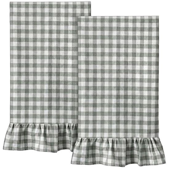 Ruffled Gingham Dish Towel