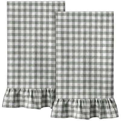 Ruffled Gingham Dish Towel