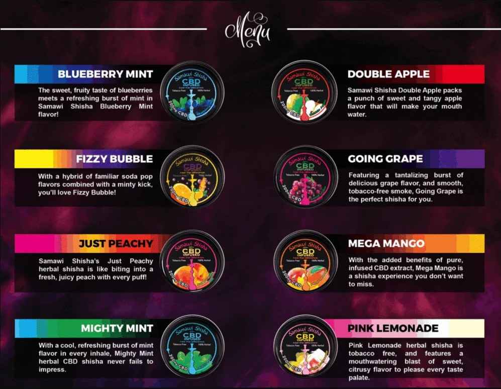 SAMAWI SHISHA 200MG CBD INFUSED TOBACCO FREE