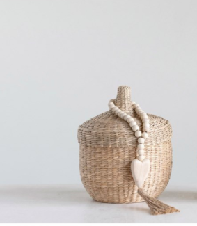 Wooden Beads with Heart