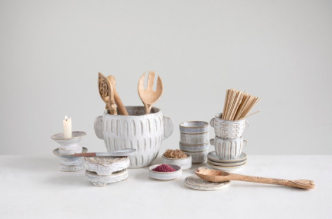 White Stoneware Planter