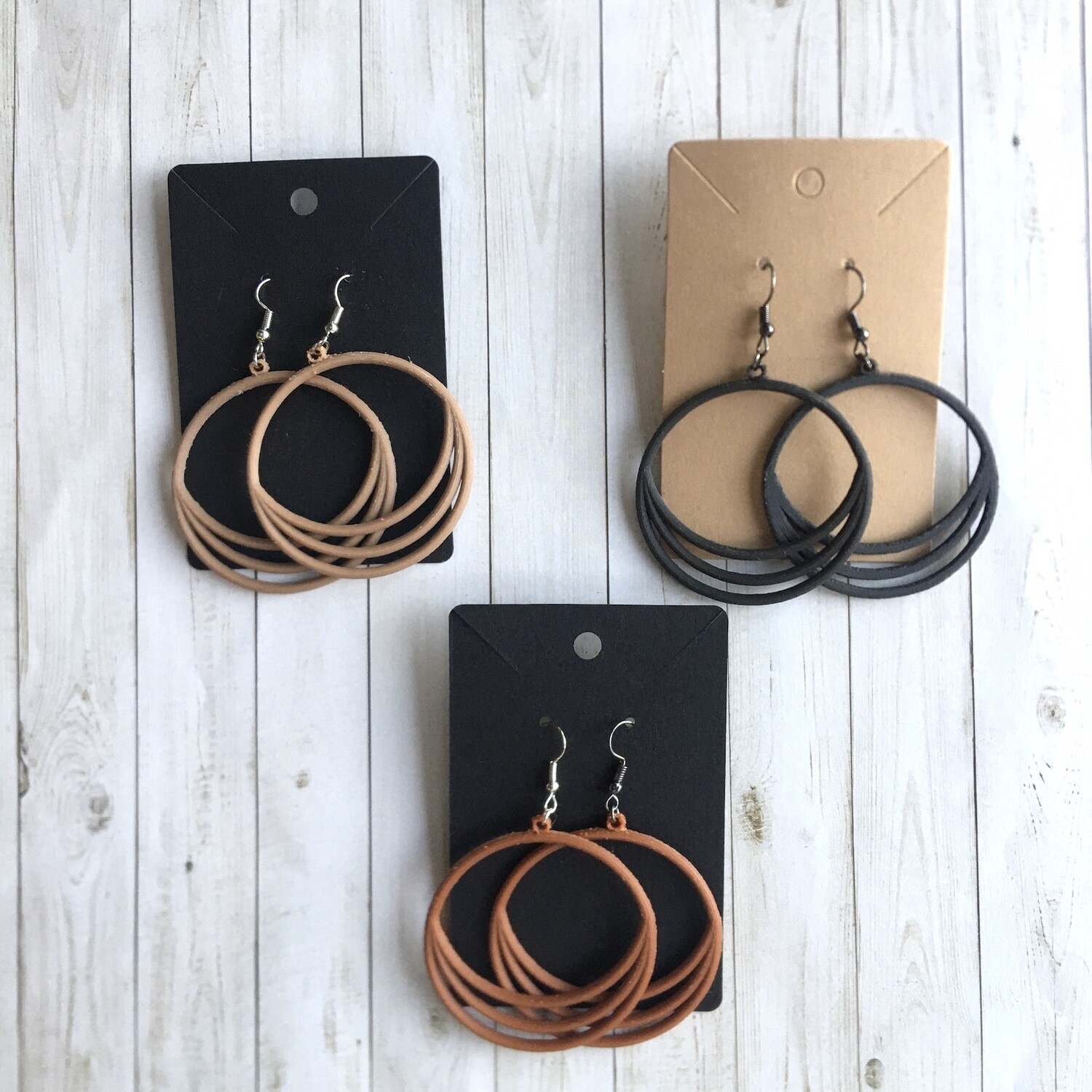 3 Circle Wood Earrings 3 Circle Wood Earrings