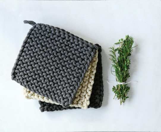 Crochet Potholder Grey