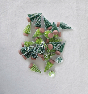 Box of 2&quot; H Green Bottle Brush Trees