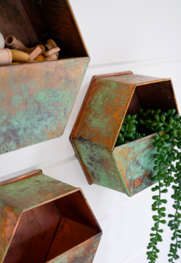 Copper Hex Wall Pocket