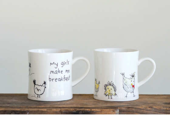 Stoneware Chicken Mug