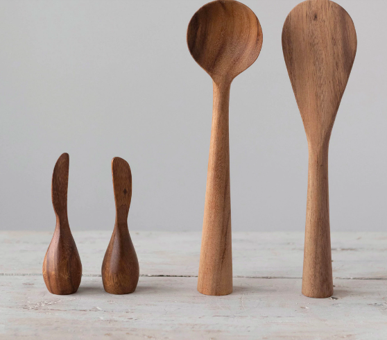 Standing Acacia Canape Knife