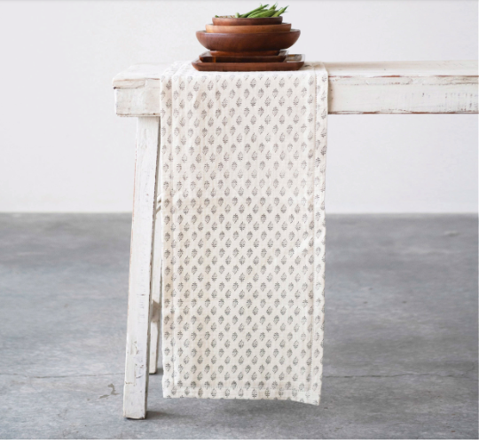 Floral Cotton Table Runner