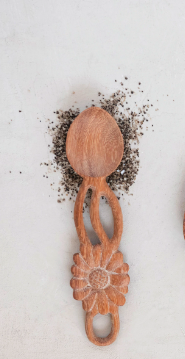 Hand-Carved Flower Wooden Spoon