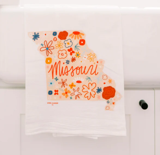 Missouri Floral Tea Towel