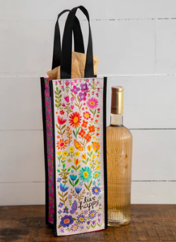 Live Happy Wine Bag