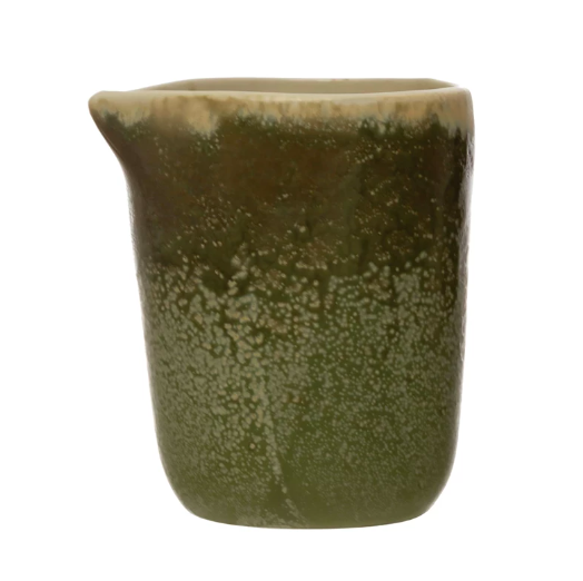 Green Stoneware Creamer