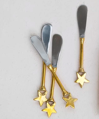 Brass Star Canape Knife